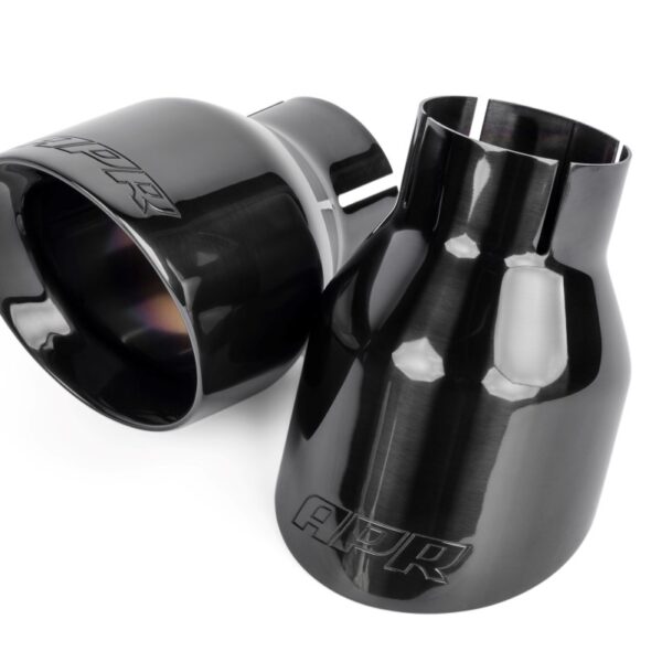 APR Double-Walled 4" Slash-Cut Tips (Polished Diamond Black) - Set of 2