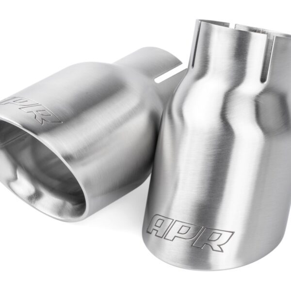 APR Double-Walled 3.5" Slash-Cut Tips (Brushed Silver) - Set of 2