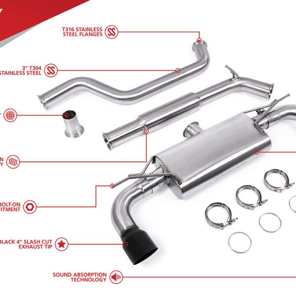 Unitronic Cat-Back for MK7 & MK7.5 GTI Black Tips